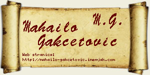 Mahailo Gakčetović vizit kartica